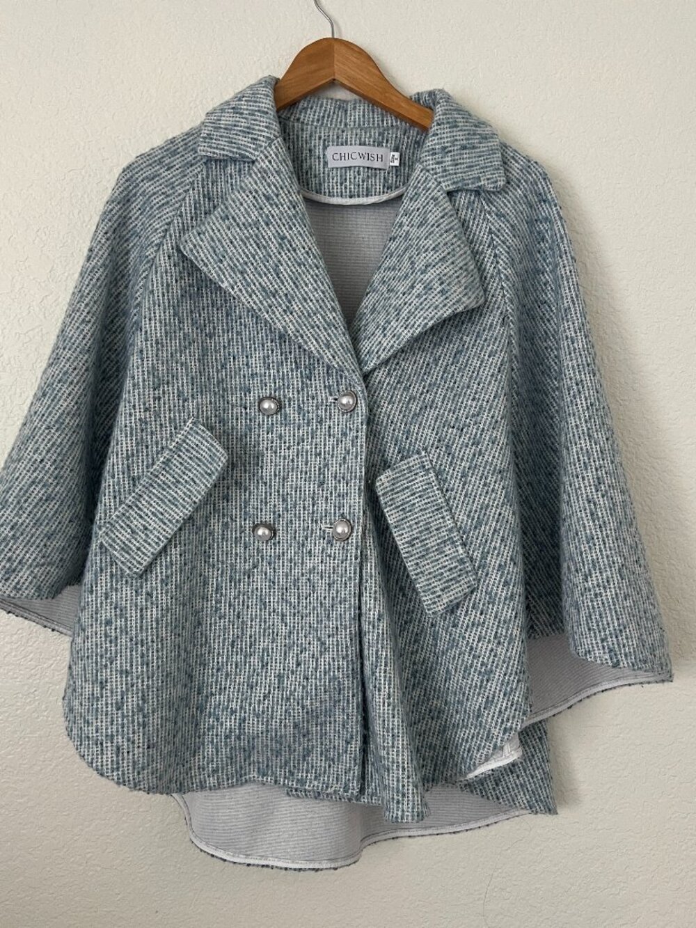 Chicwish Blue Cape Jacket